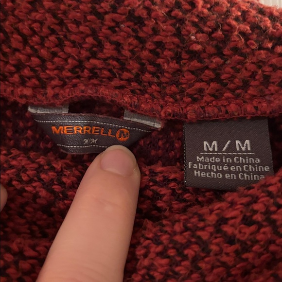 Merrell Deep Red Women's Cowl Neck Sweater - Picture 2 of 3